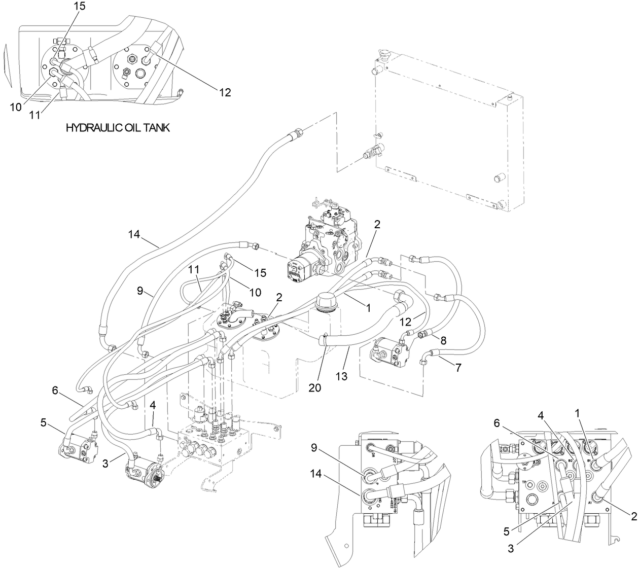 Cutter Circuit Hydraulic Hosing Assembly