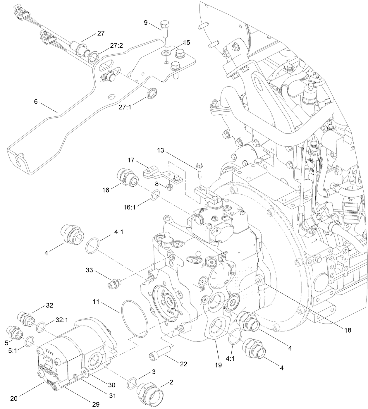 Transmission and Cutter Pump Assembly