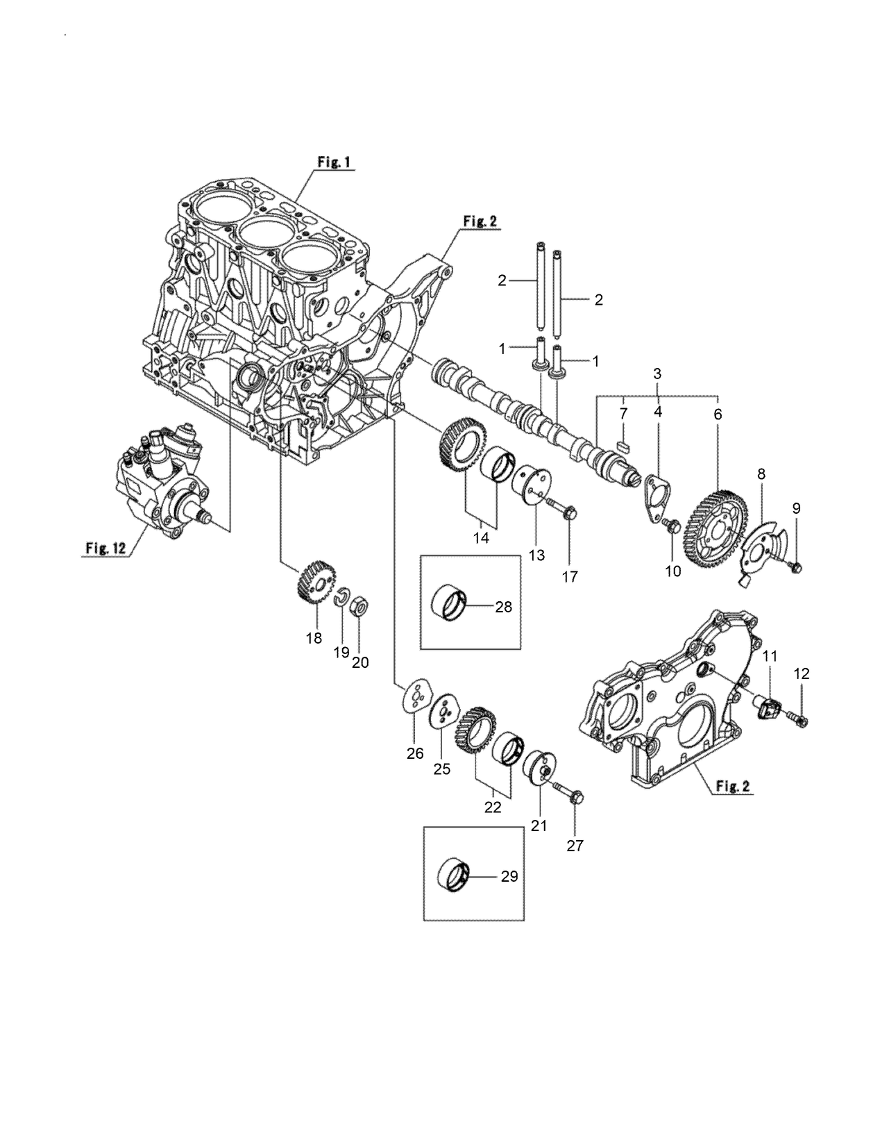 Camshaft and Driving Gear Assembly