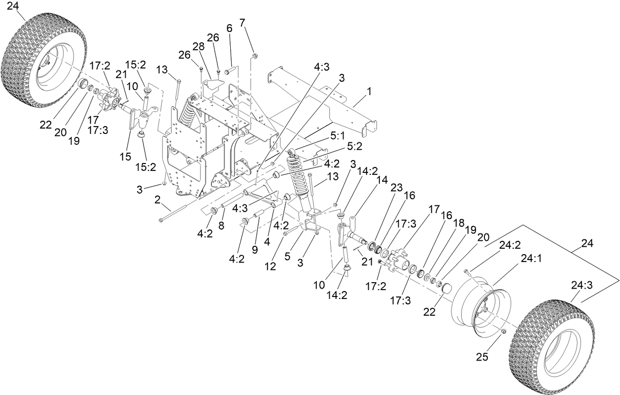 Front Frame and Suspension Assembly