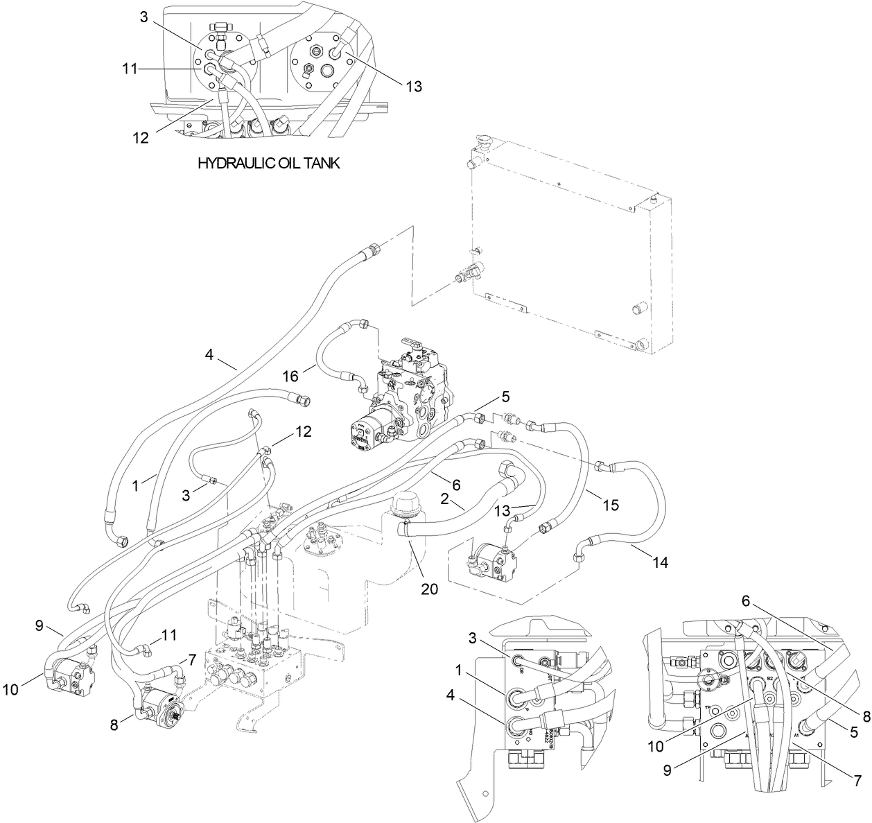 Cutter Circuit Hydraulic Hose Assembly