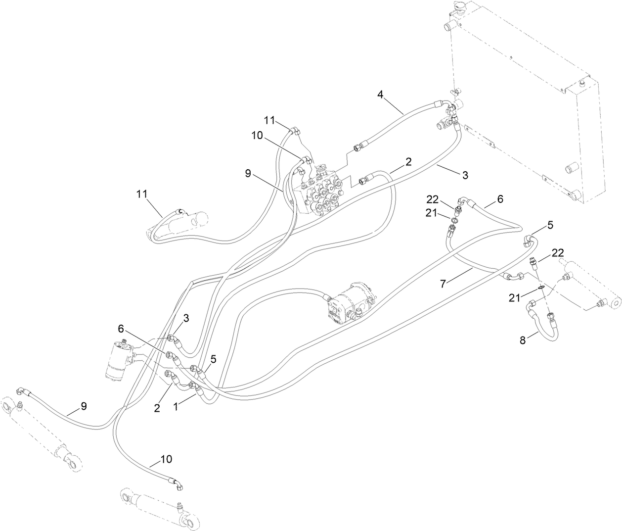Lift Circuit Hydraulic Hosing Assembly