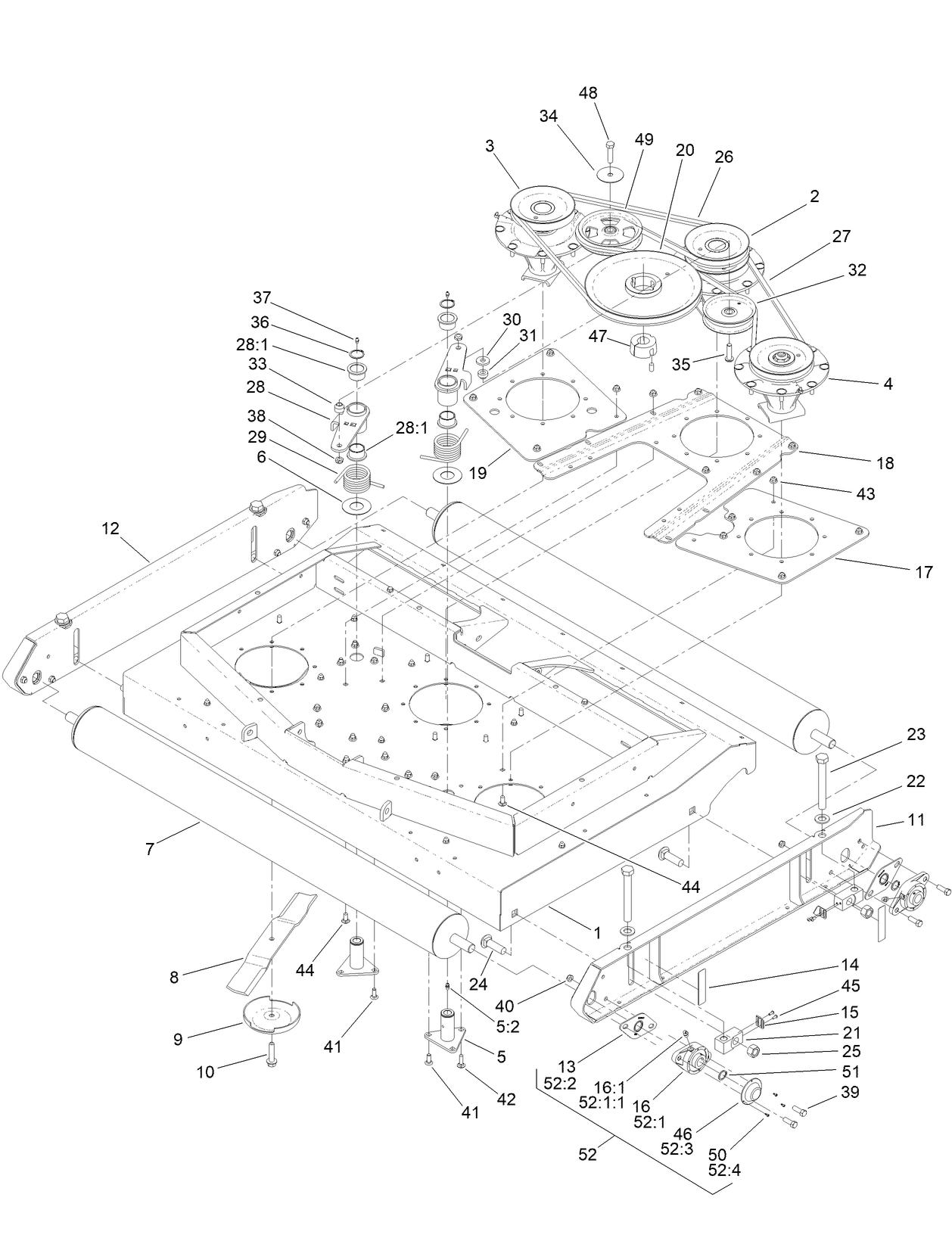 Blade, Pulley and Spindle Assembly