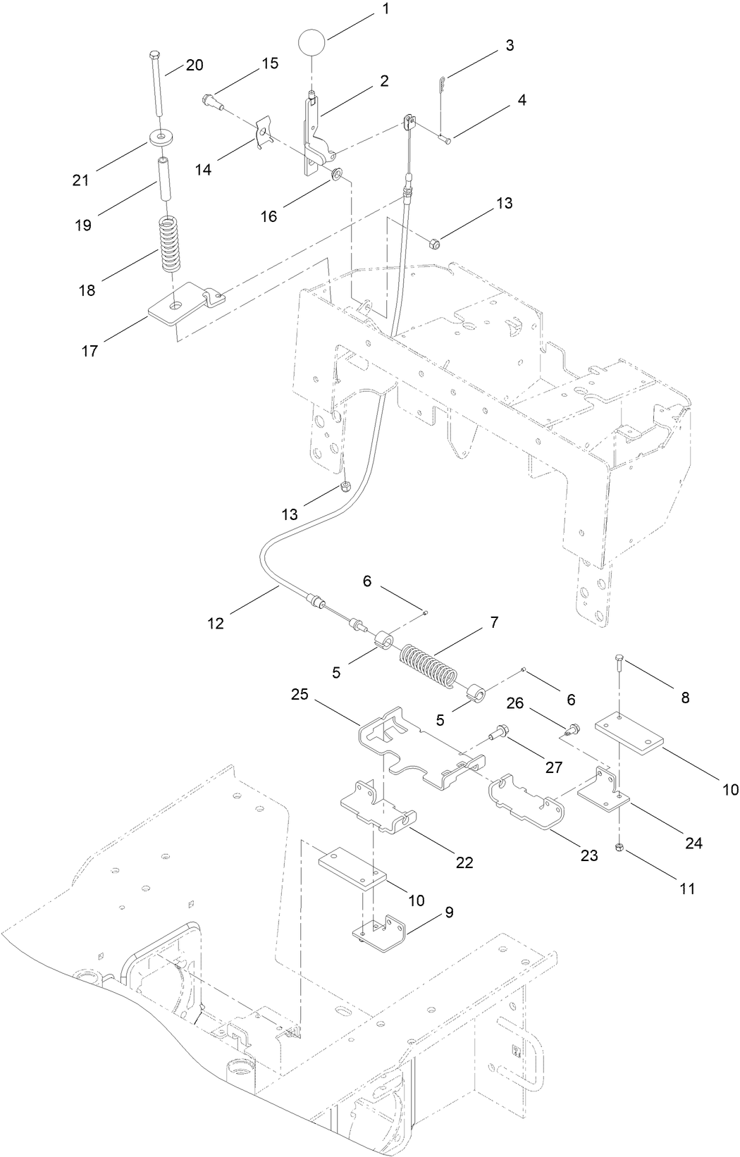 Brake Handle and Bracket Assembly