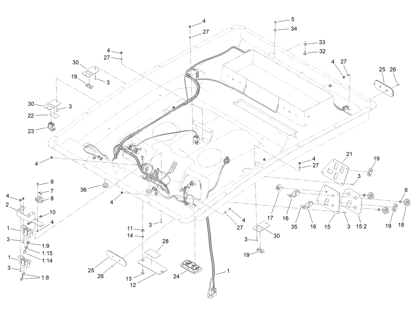 Headliner Wire Harness Assembly