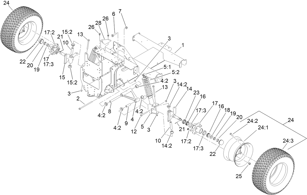 Front Frame and Suspension Assembly