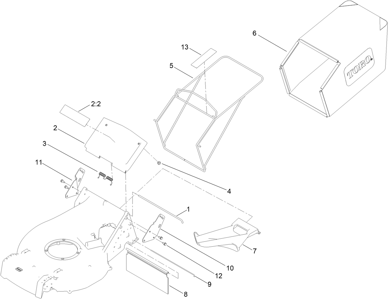 Mulch Plug and Grass Bag Assembly