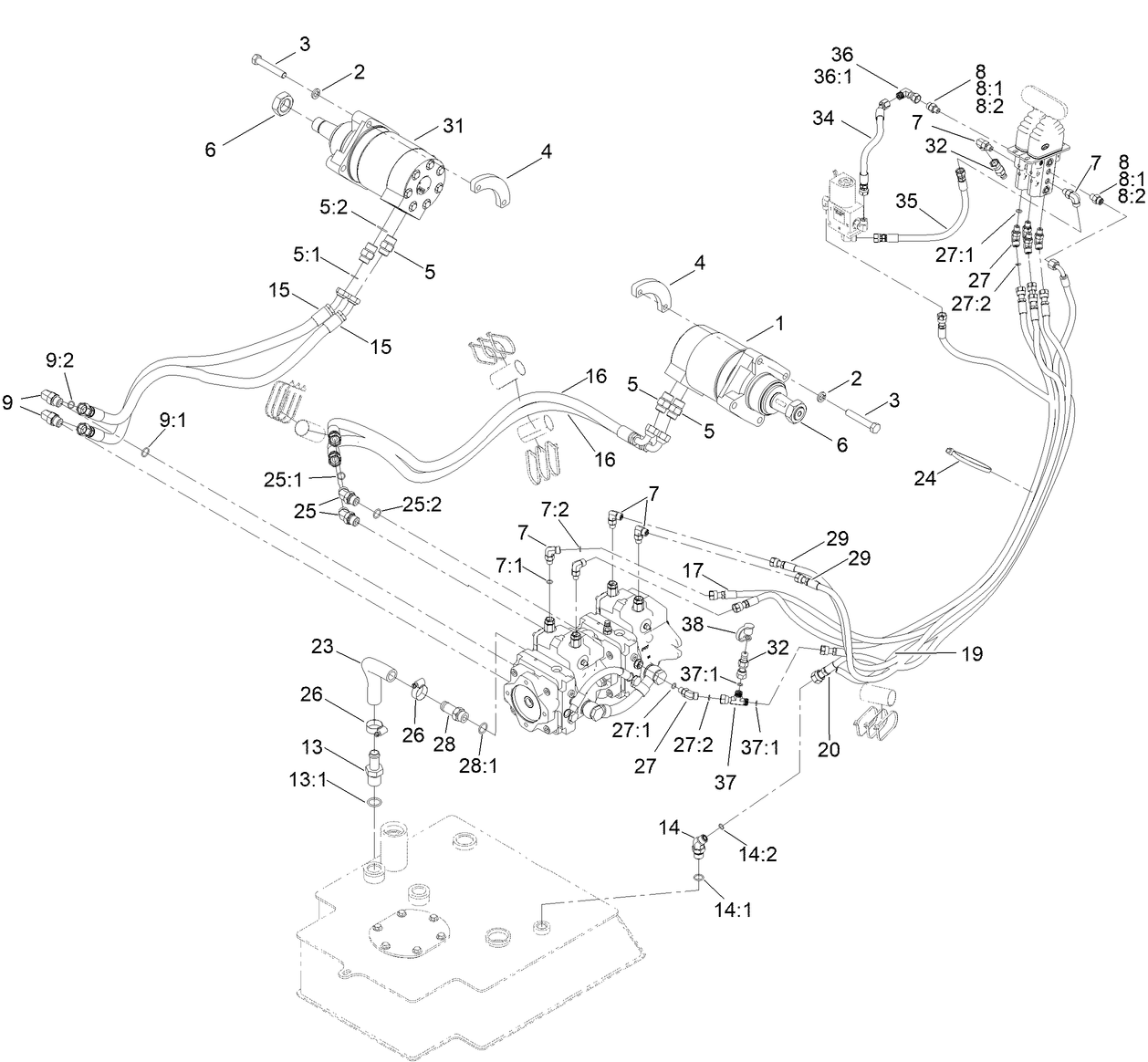 Hydraulic Motor and Hose Assembly