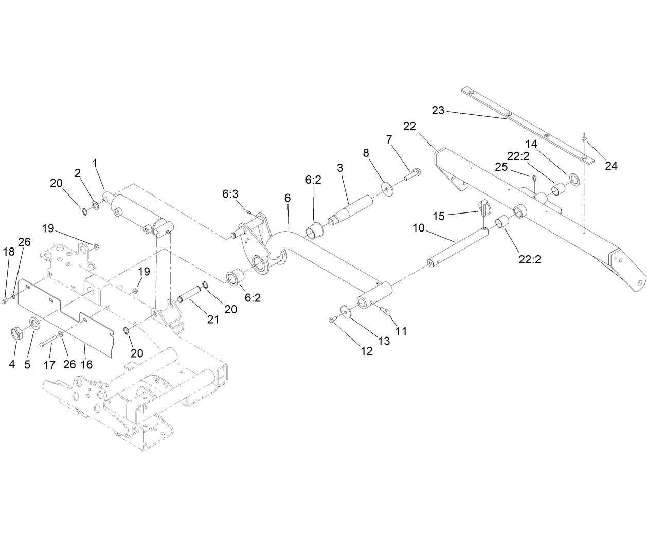 Rear Lift Arm and Carrier Frame Assembly