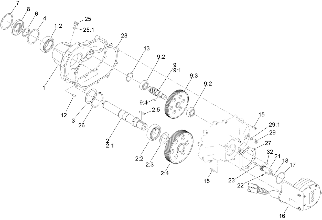 3 Wheel Drive Gearbox Assembly