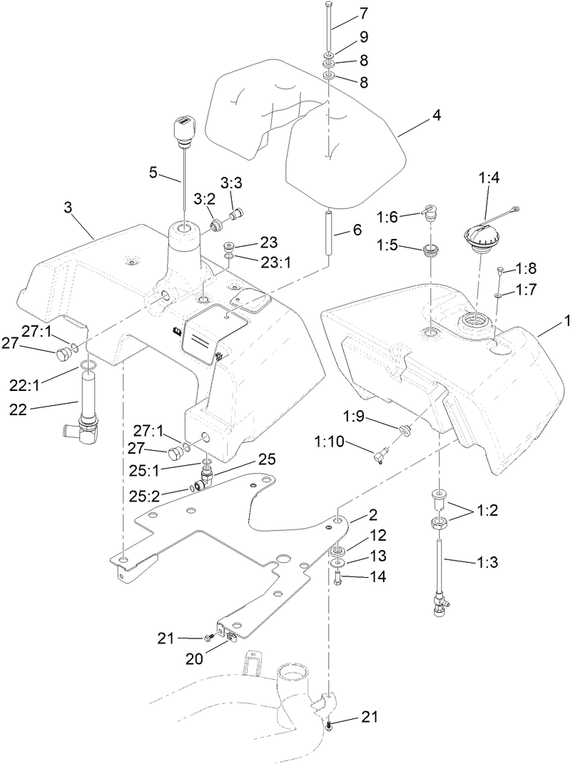Fuel and Hydraulic Tank Assembly