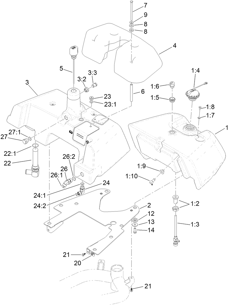 Fuel and Hydraulic Tank Assembly