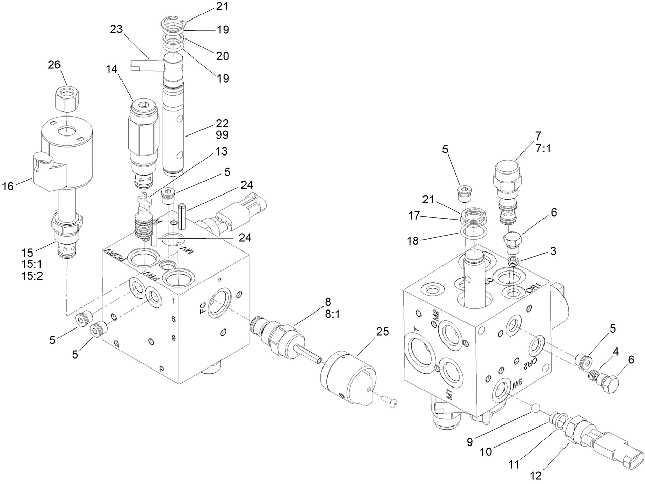 Hydraulic Mow Manifold Assembly No. 117-9858