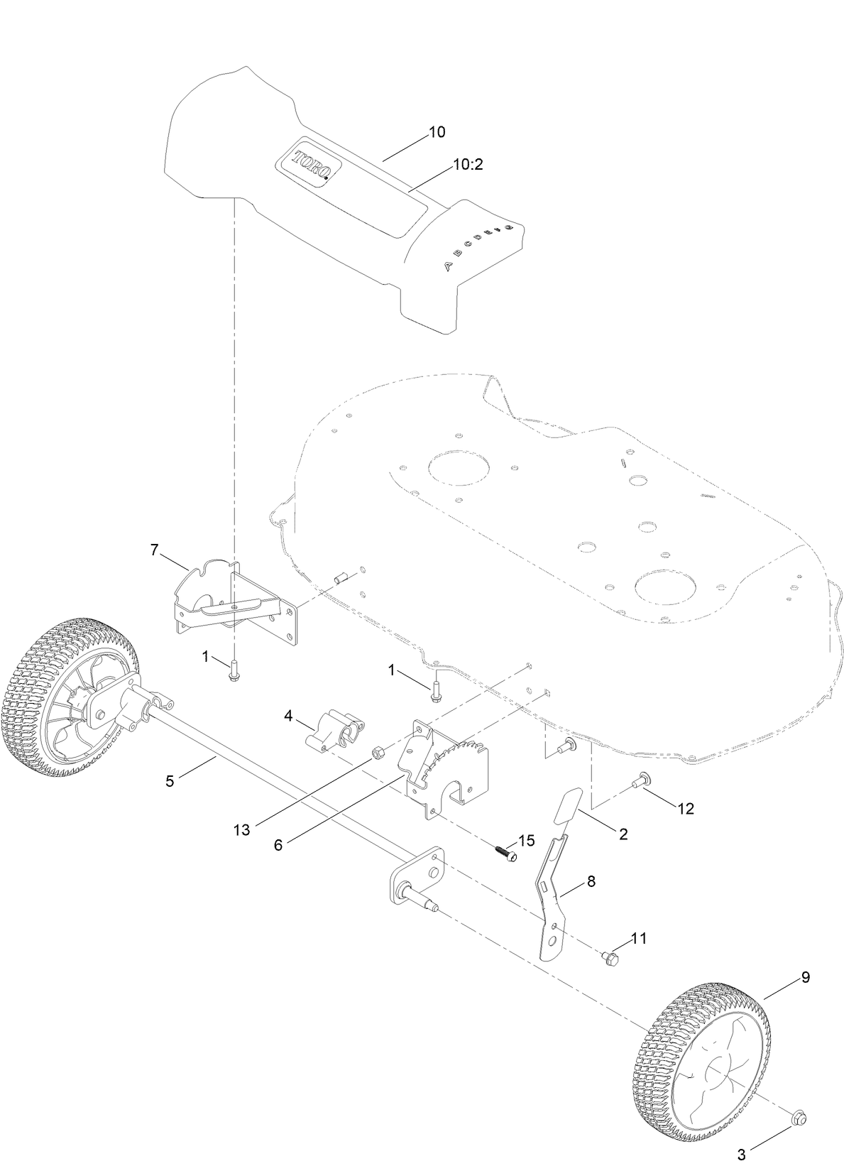Front Wheel and Height-of-Cut Assembly