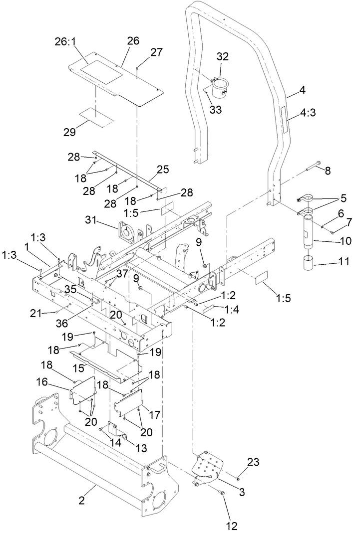 Frame and Roll-Over Protection System Assembly