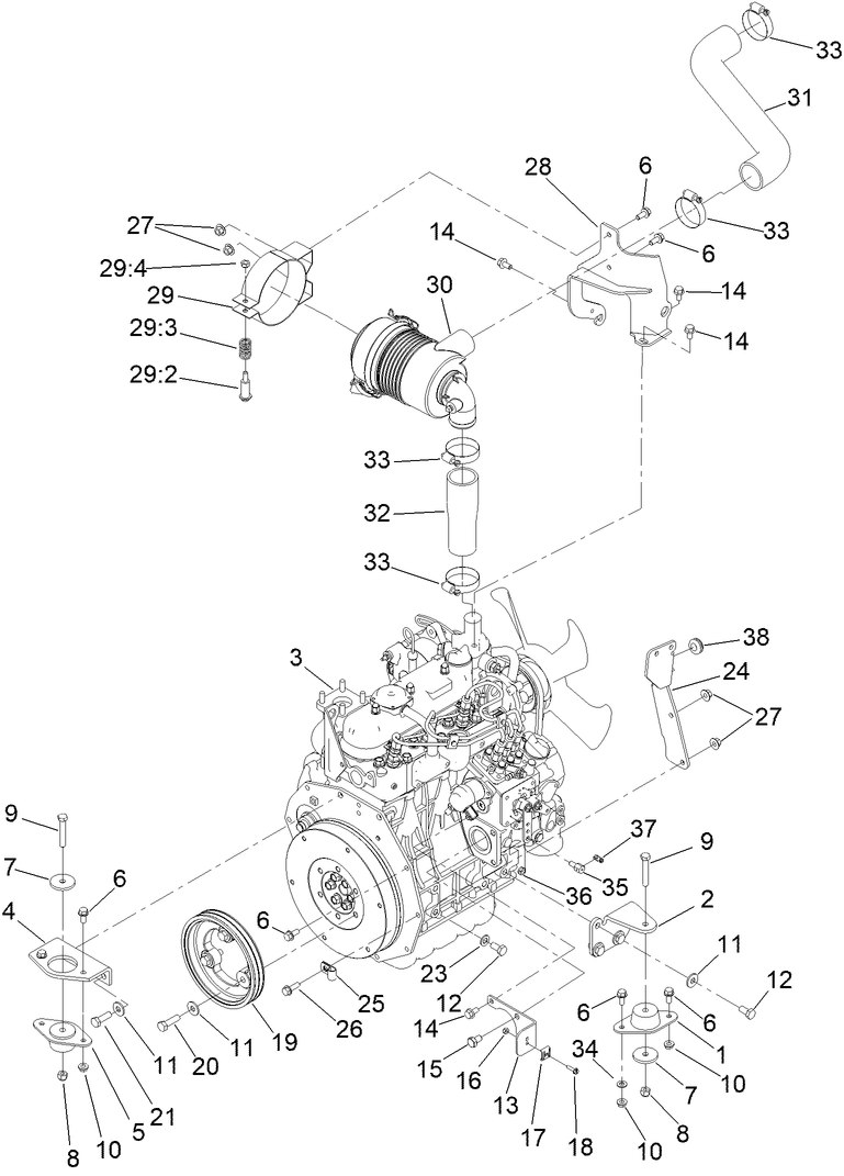 Engine and Air Cleaner Assembly