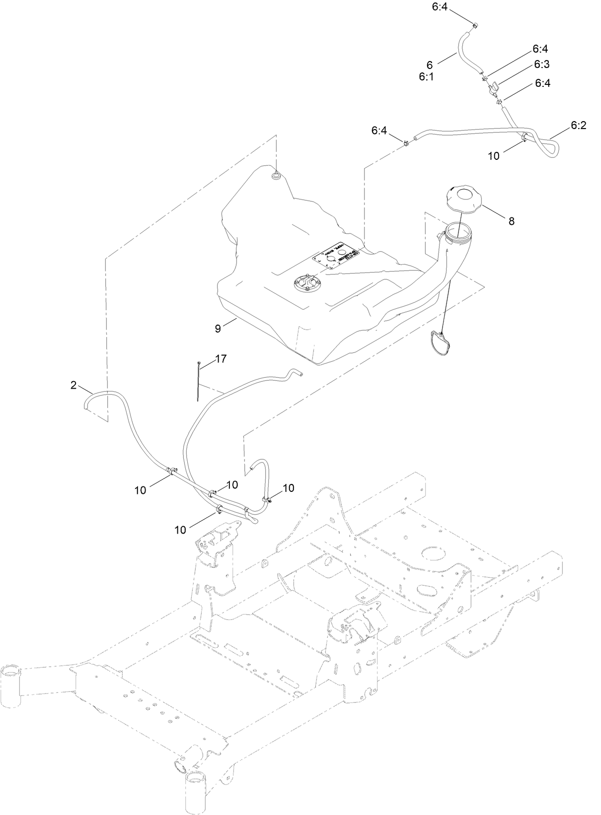 Fuel Tank and Vent Hose System Assembly