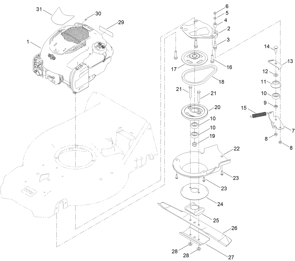 Engine and Blade Assembly