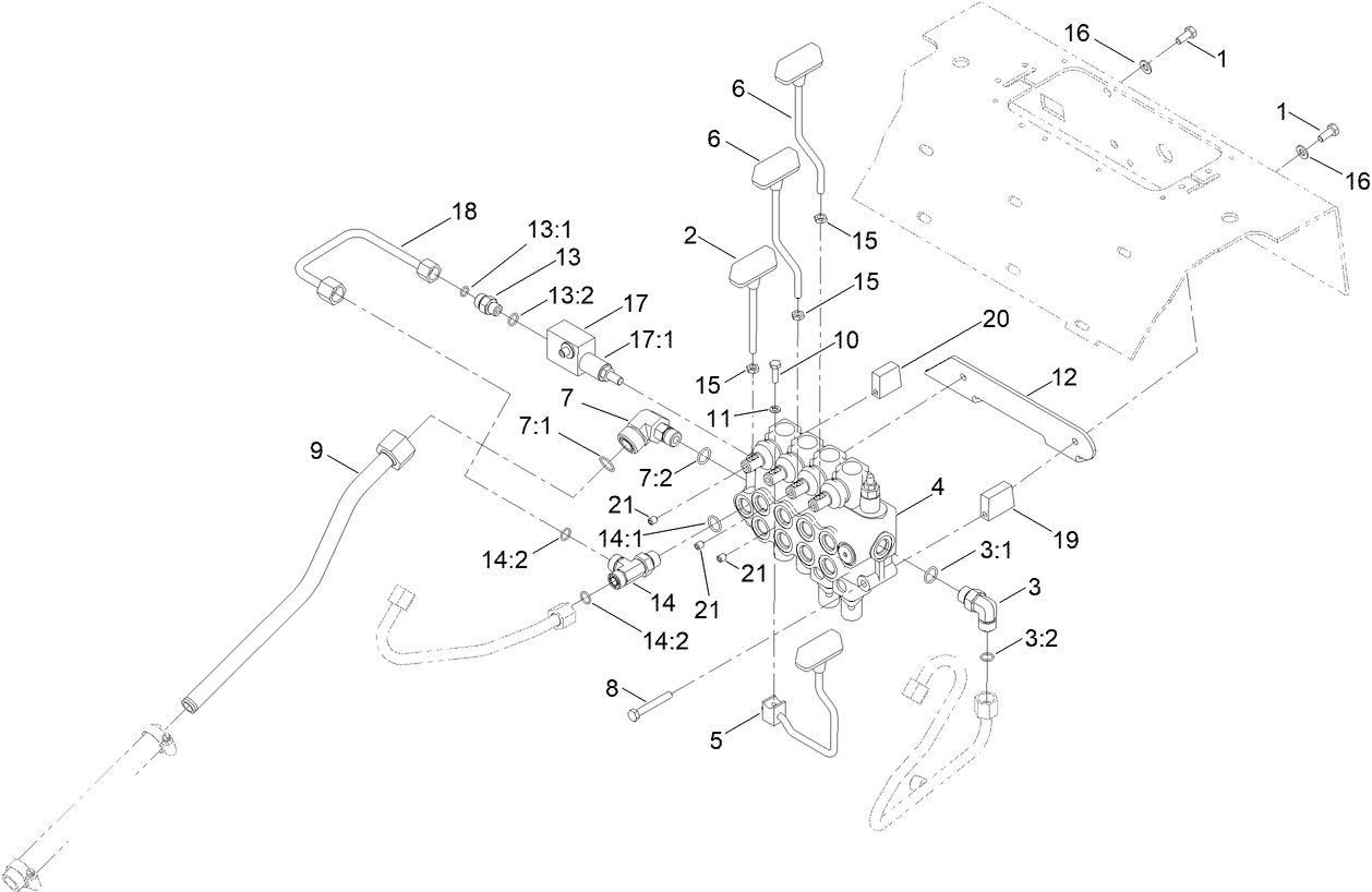 Four Spool Valve Assembly