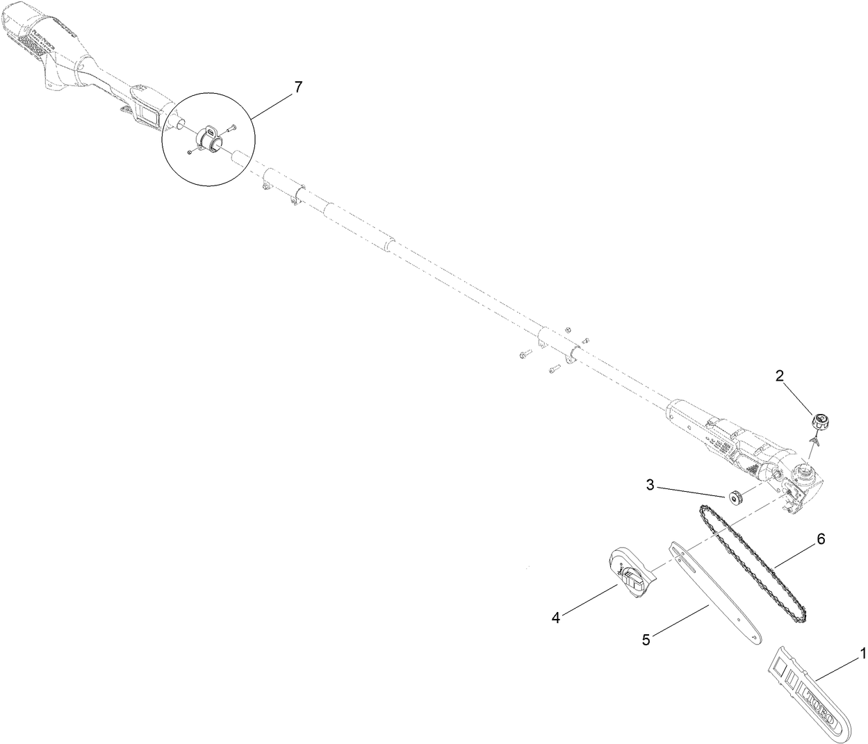 60V Pole Saw Assembly