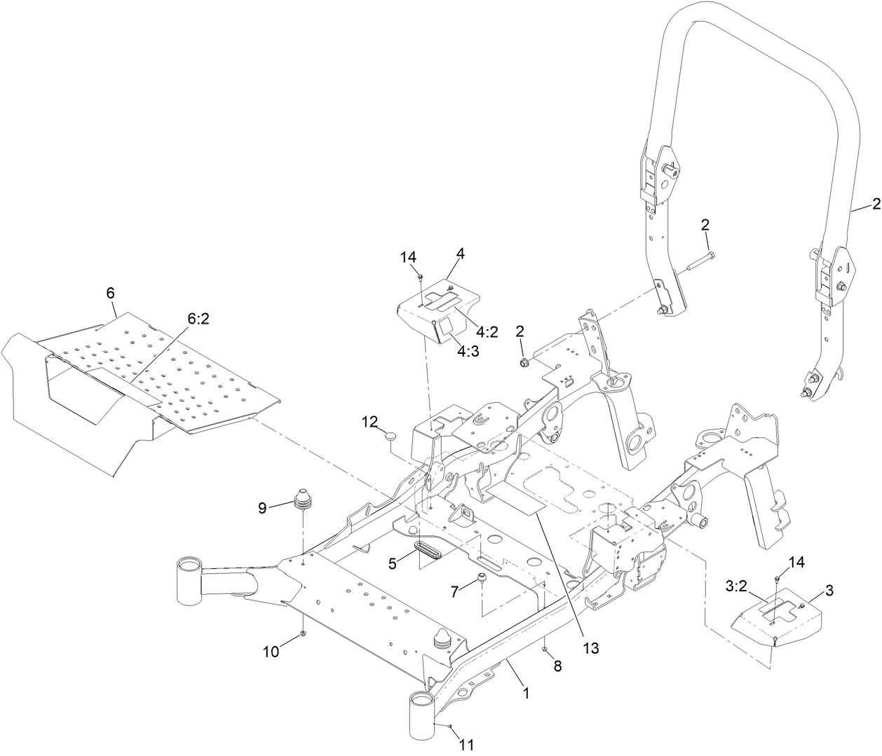 Frame and Roll-Over Protection System Assembly
