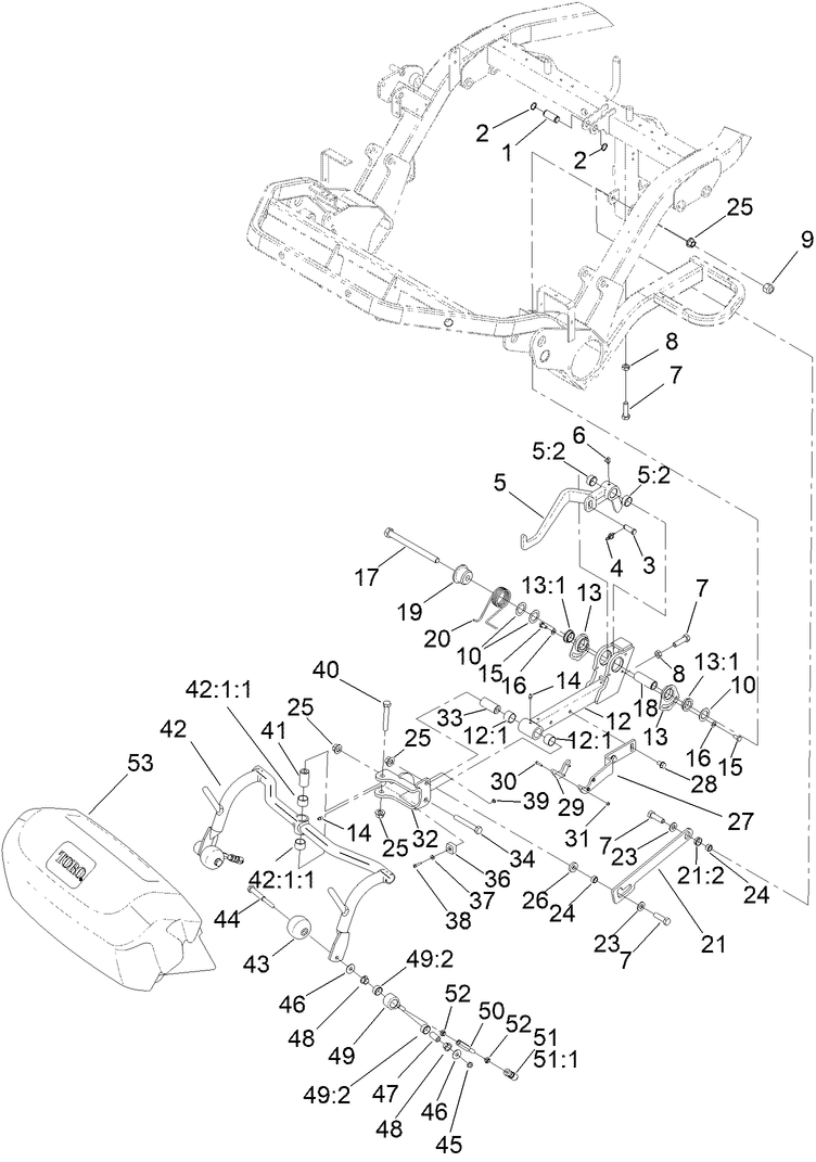 Center Cutting Unit Suspension Assembly