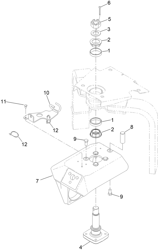 Steering Spindle and Arm Assembly