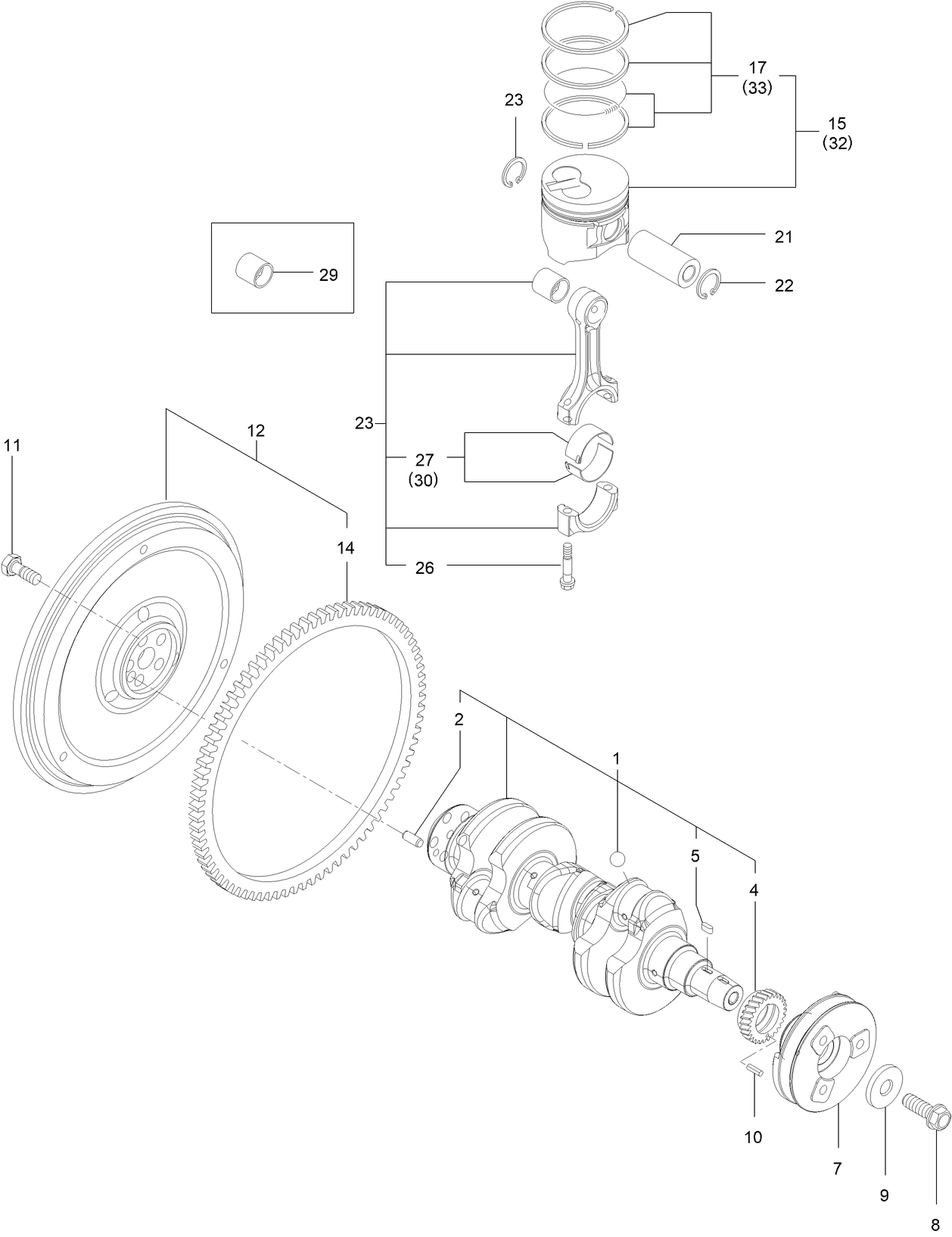 Crankshaft and Piston Assembly