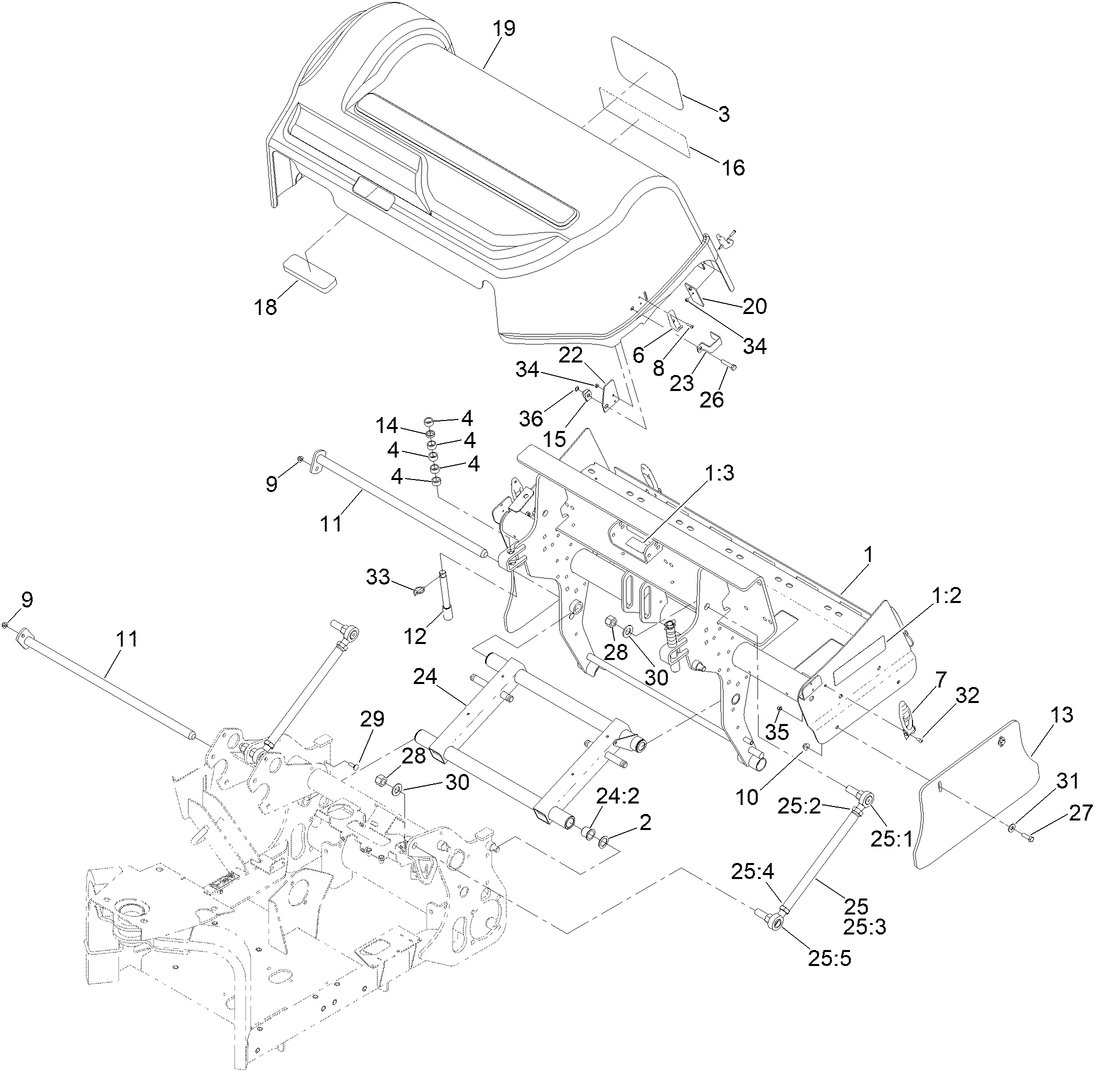 Rear Frame and Hood Assembly