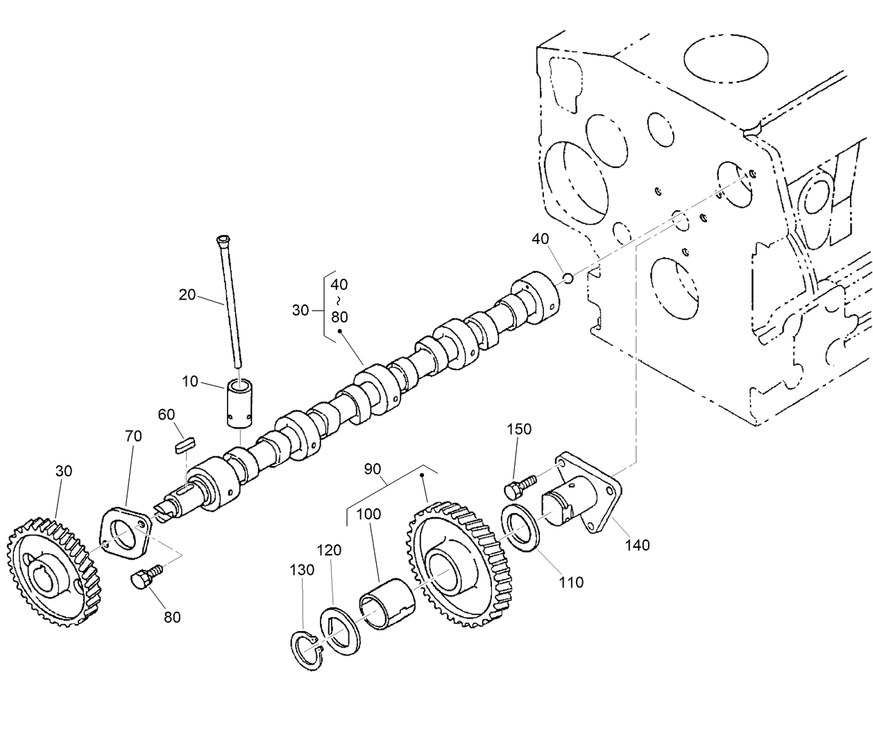 Cam Shaft and Idle Gear Assembly
