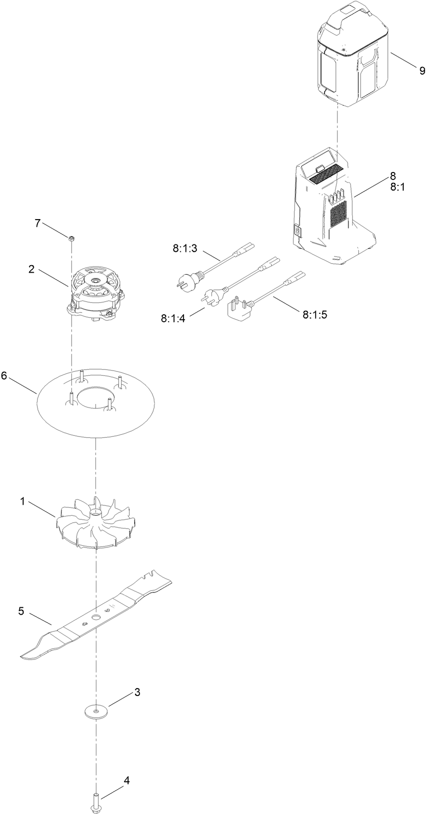 Battery and Blade Assembly