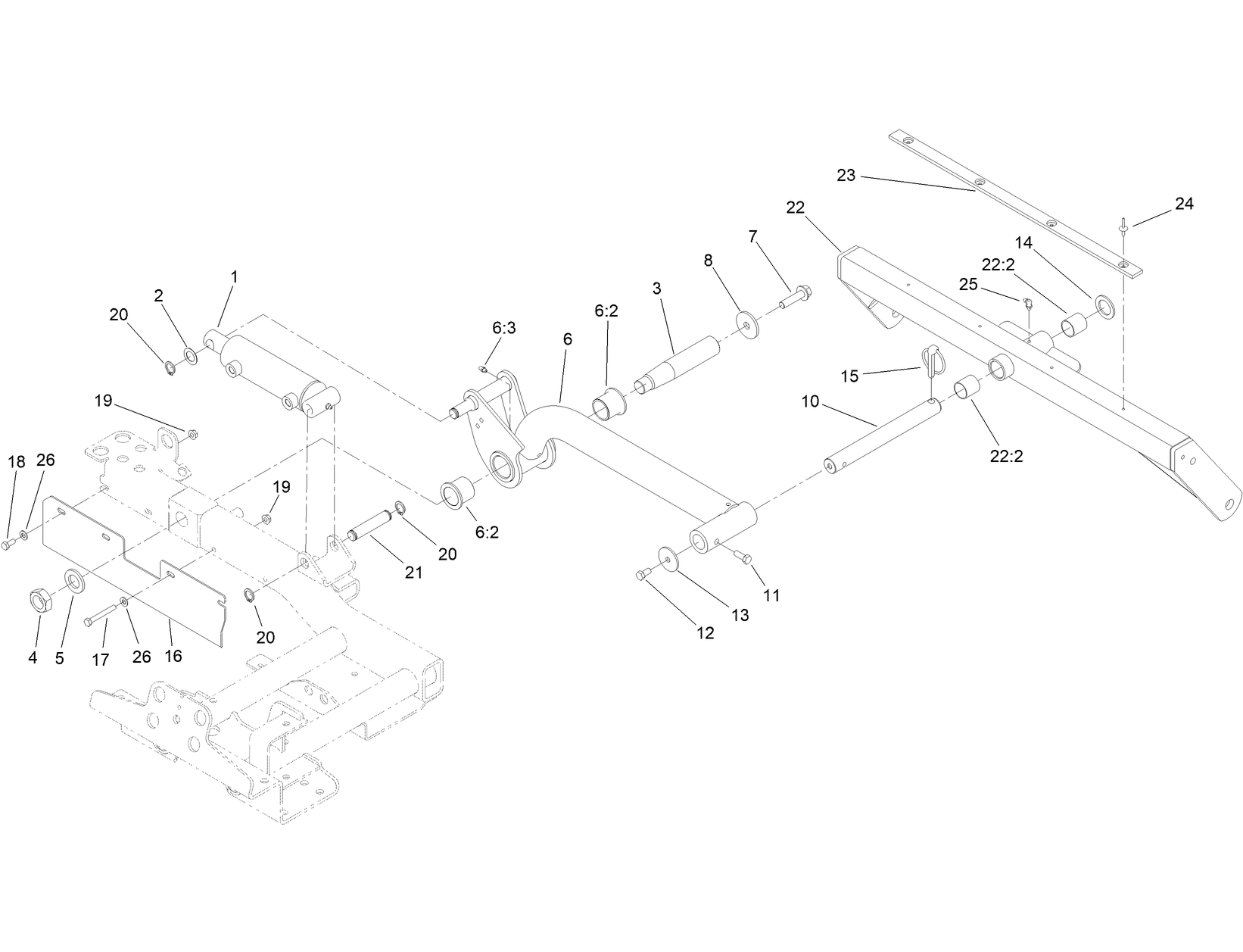 Rear Lift Arm and Carrier Frame Assembly