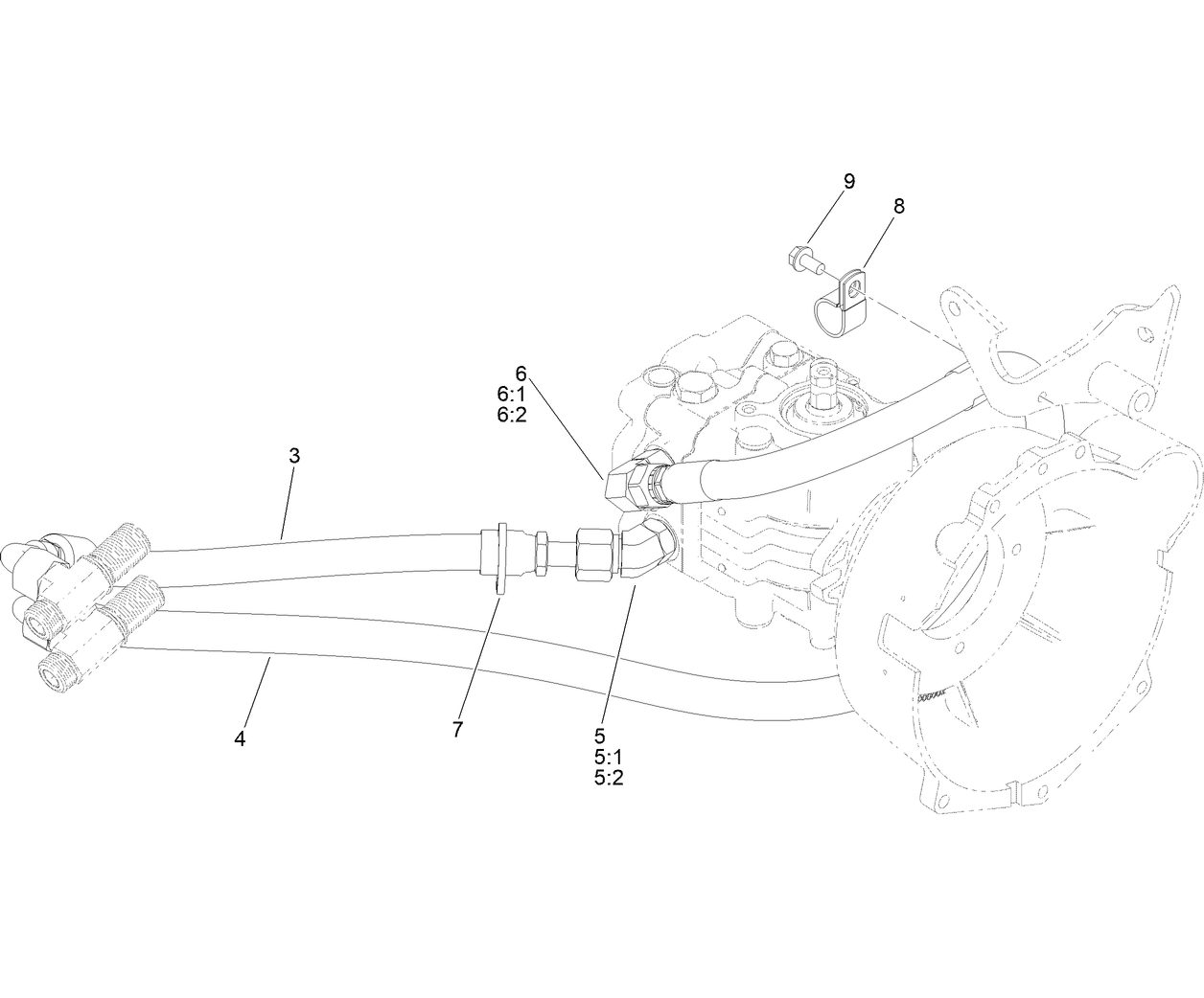 Traction Drive Hose Routing Assembly