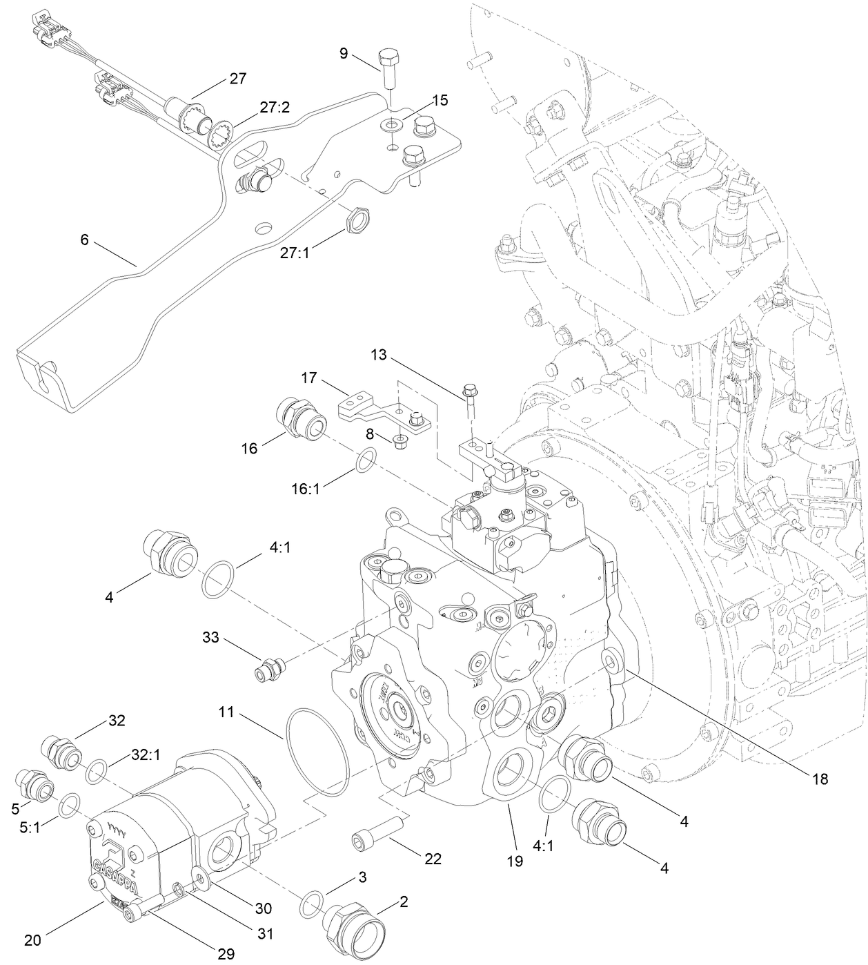 Transmission and Cutter Pump Assembly