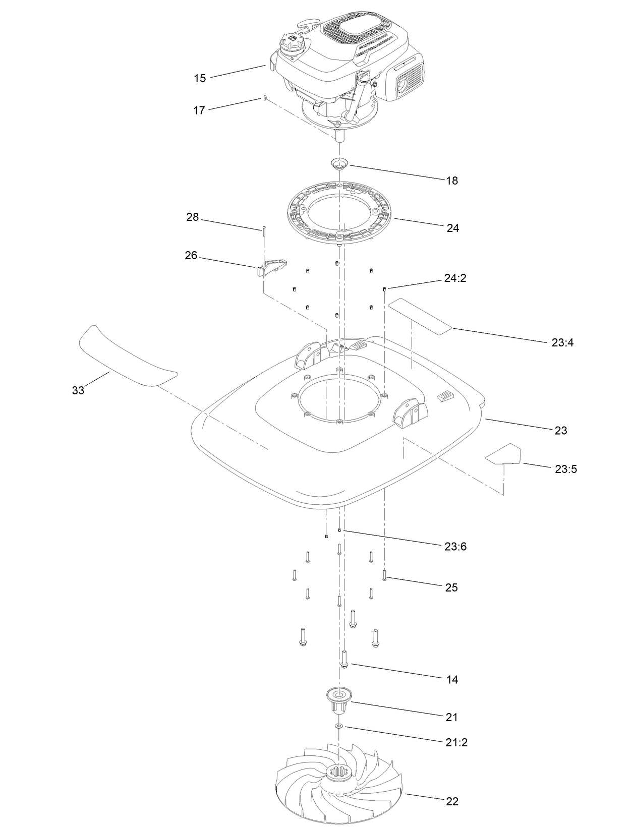 Engine and Deck Assembly