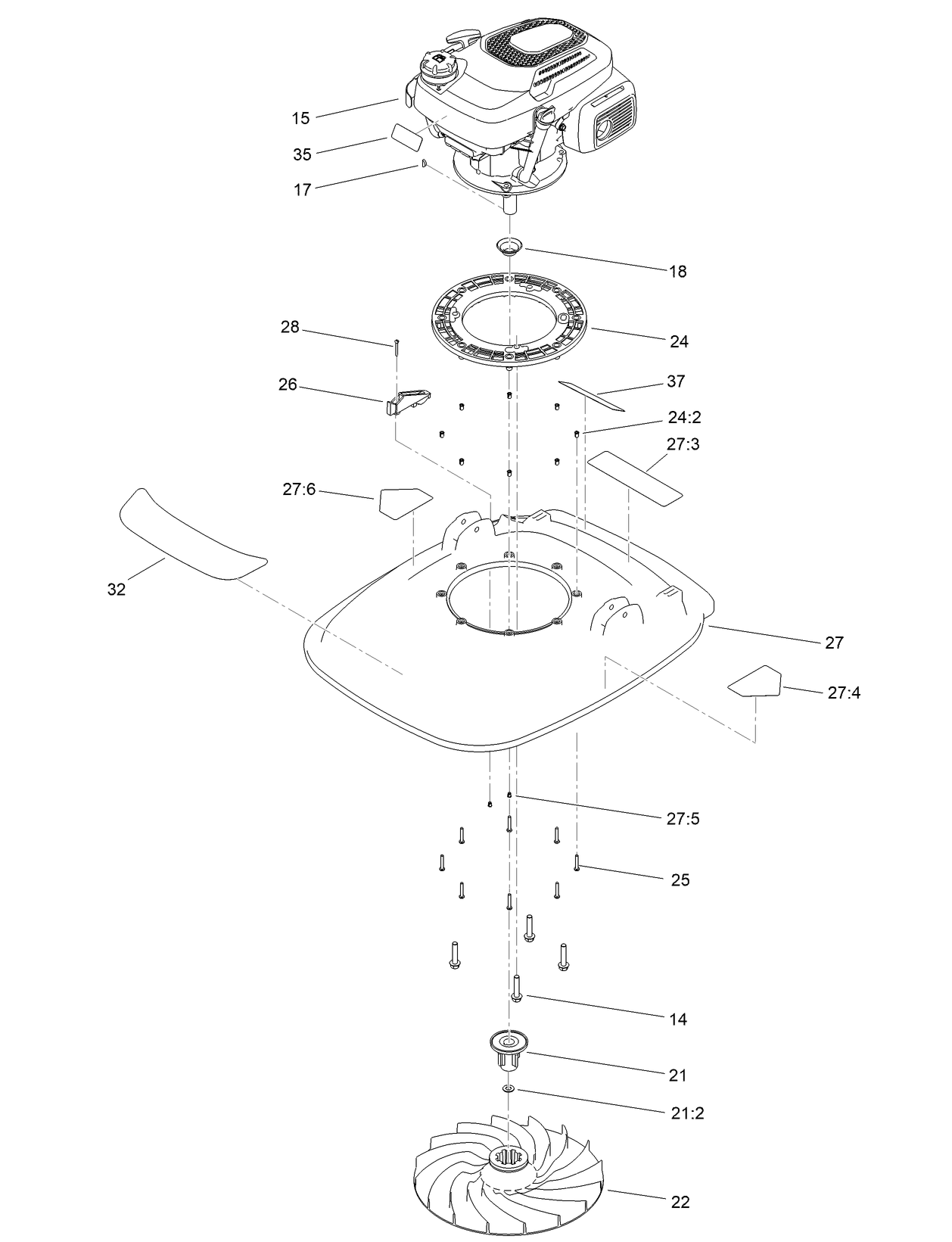 Engine and Deck Assembly