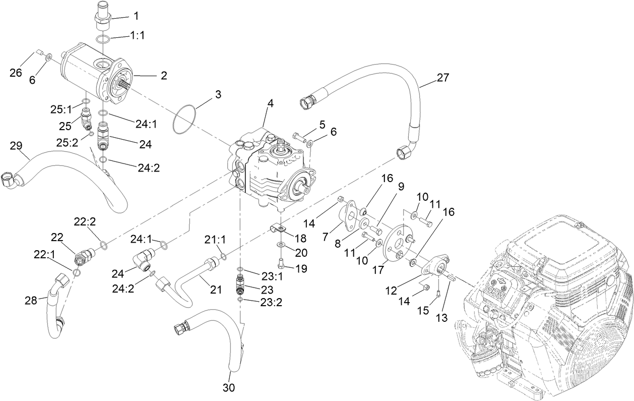 Hydrostat and Gear Pump Drive Assembly