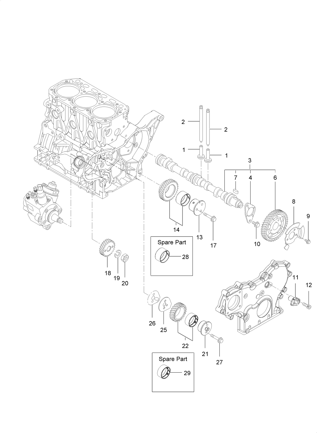 Camshaft and Driving Gear Assembly