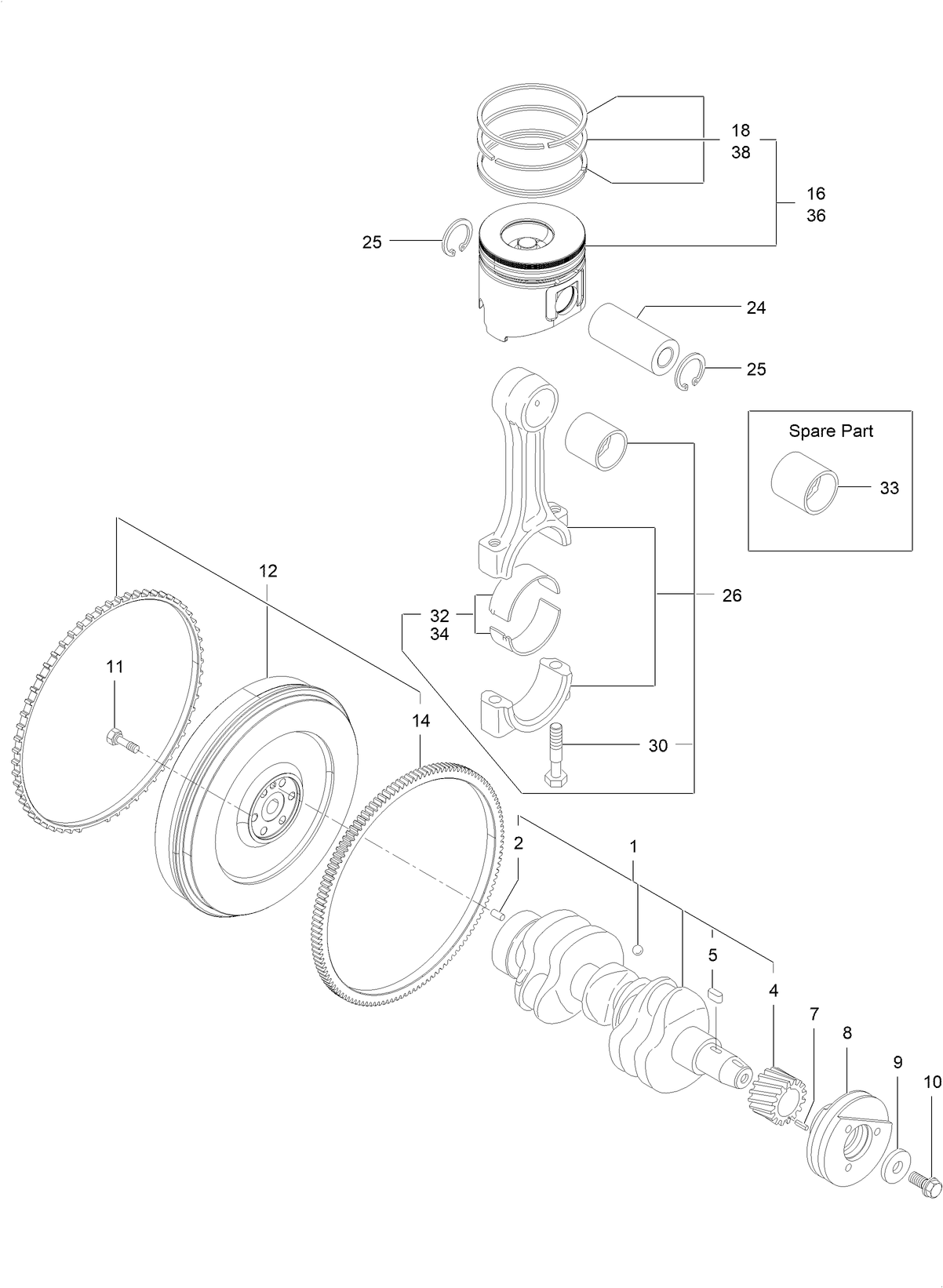 Crankshaft and Piston Assembly