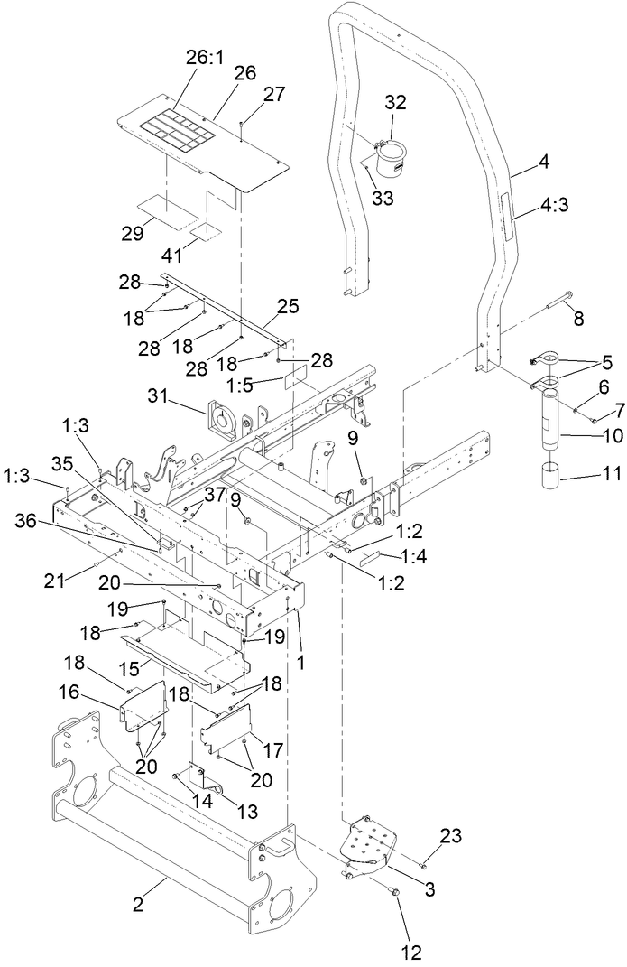 Frame and Roll-Over Protection System Assembly
