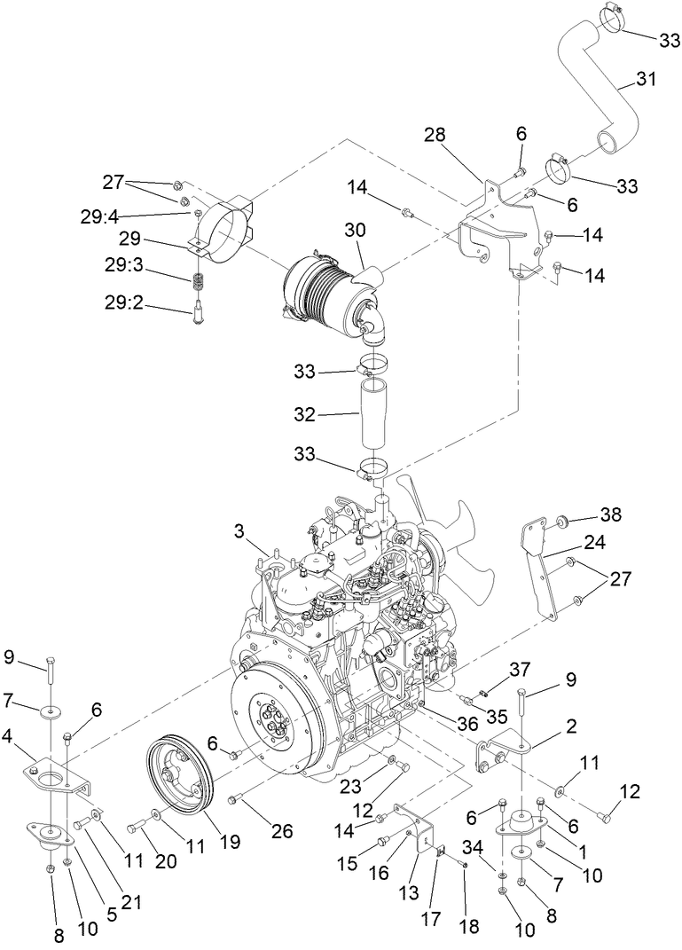 Engine and Air Cleaner Assembly