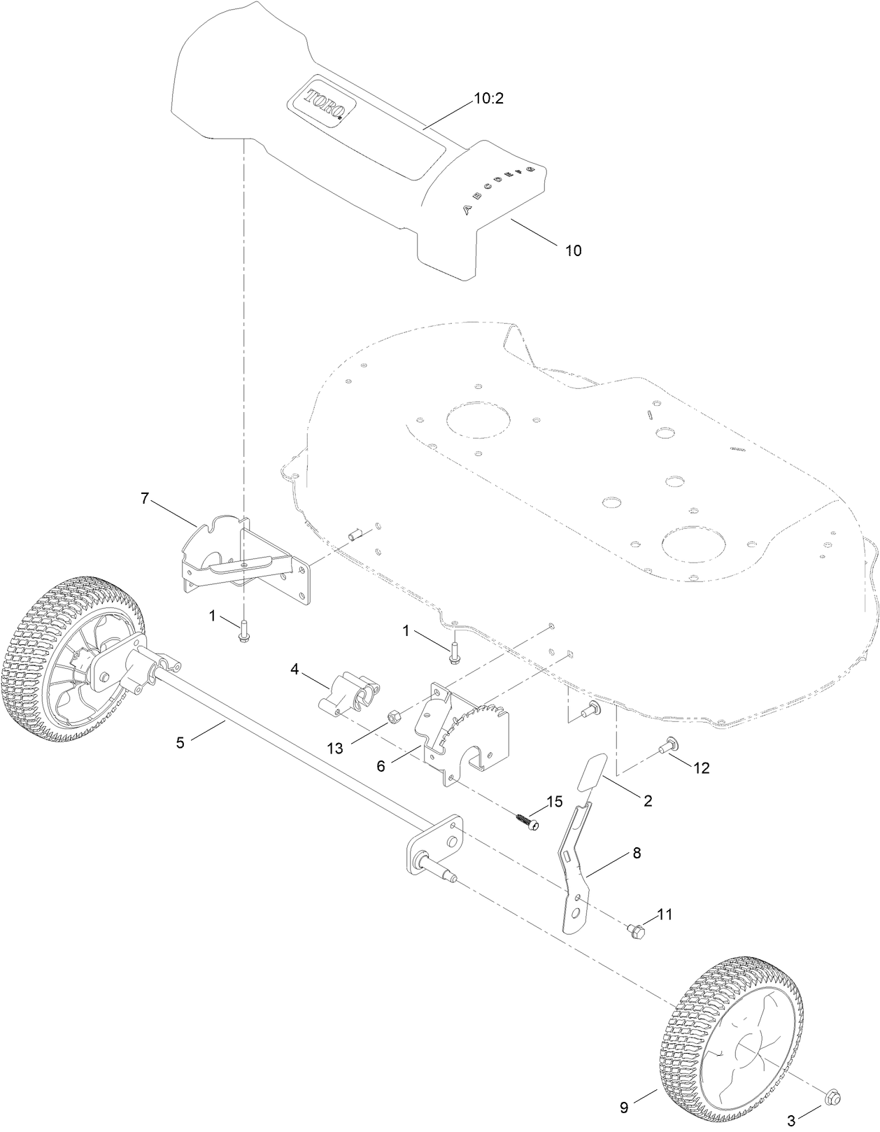 Front Wheel and Height-of-Cut Assembly