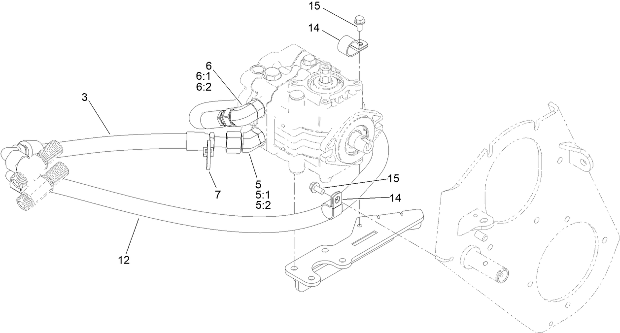 Traction Drive Hose Routing Assembly