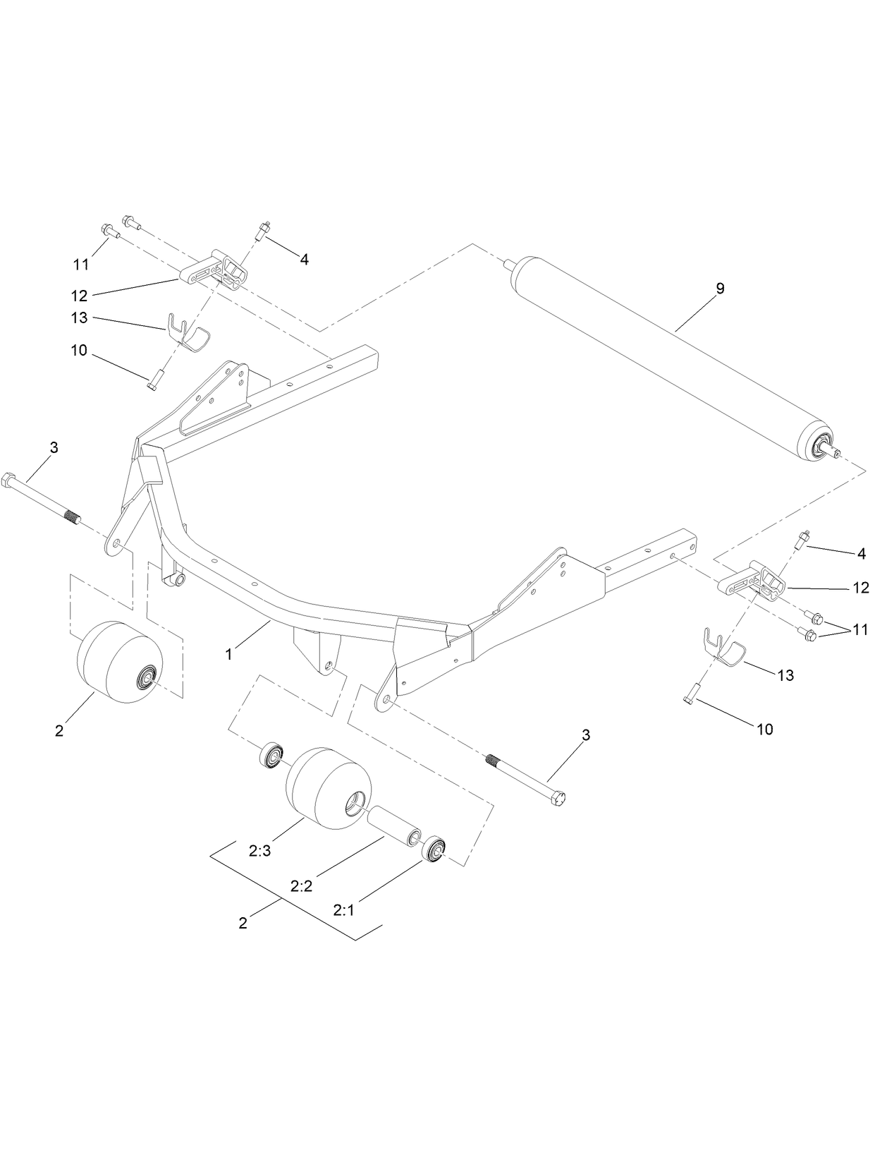 Roller and Carrier Frame Assembly