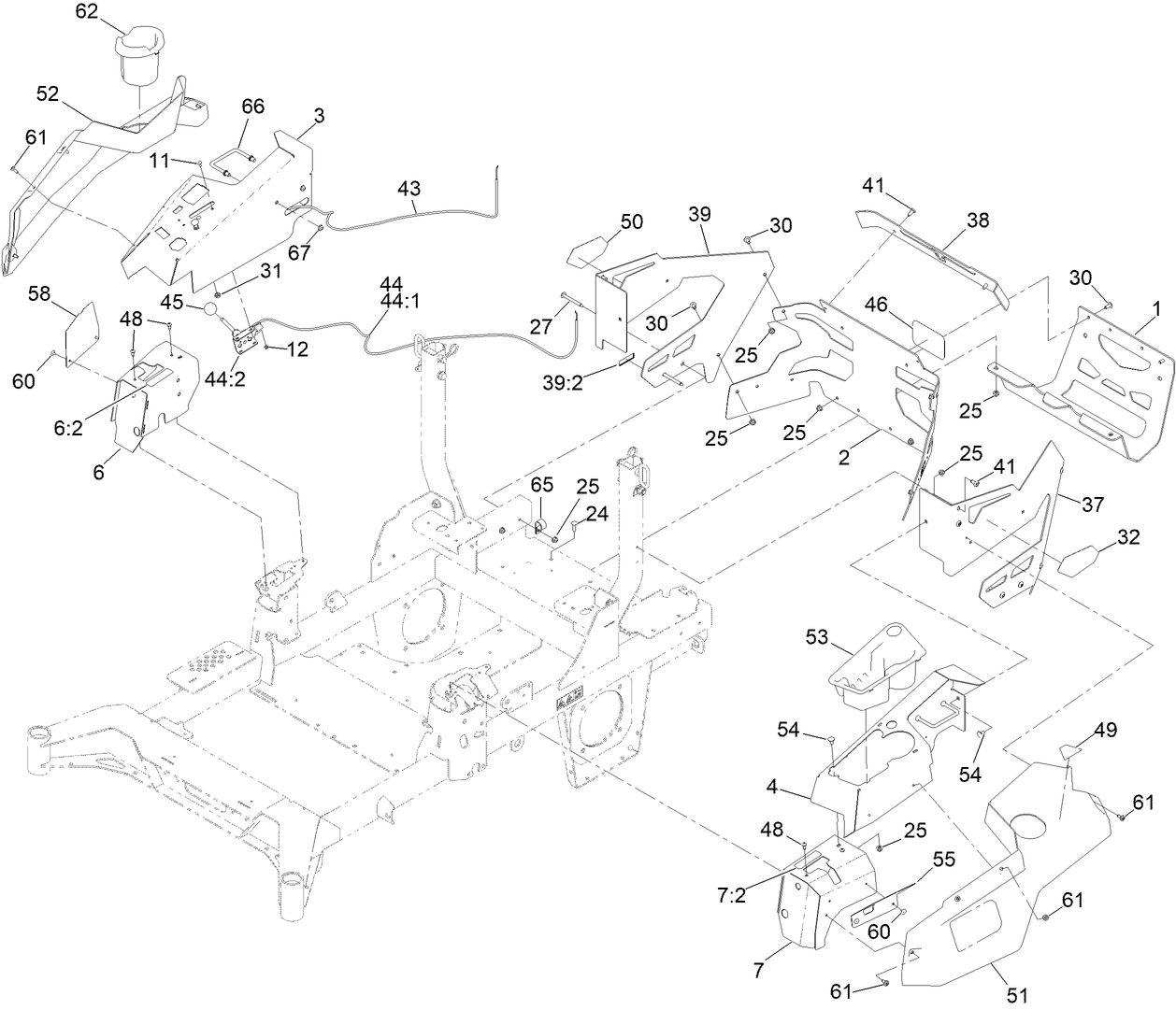 Throttle Cable and Guard Assembly