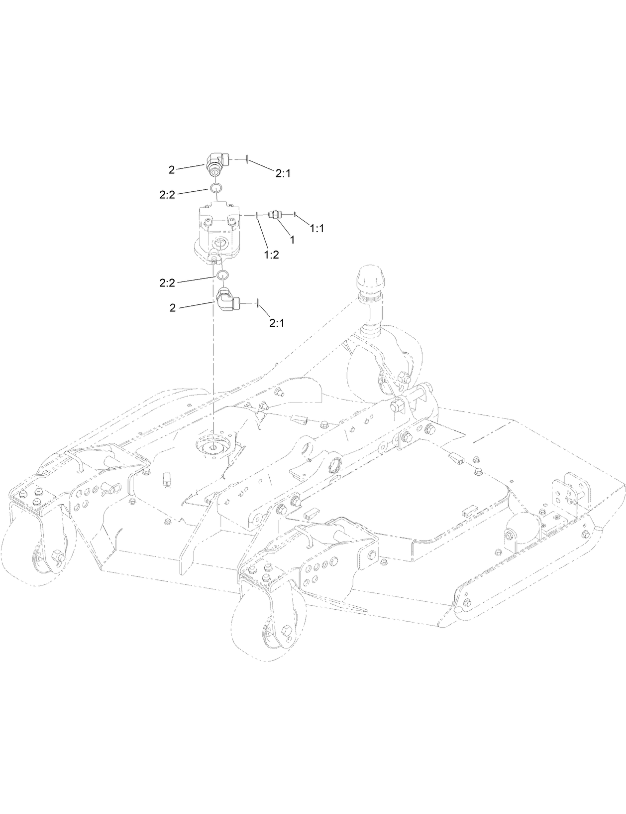 Right Deck Hydraulic Fitting Assembly