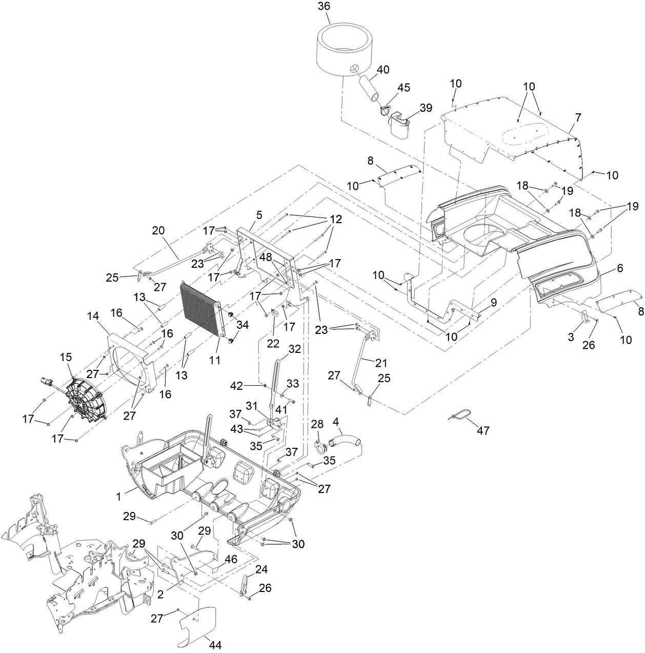 Hood and Oil Cooler Assembly