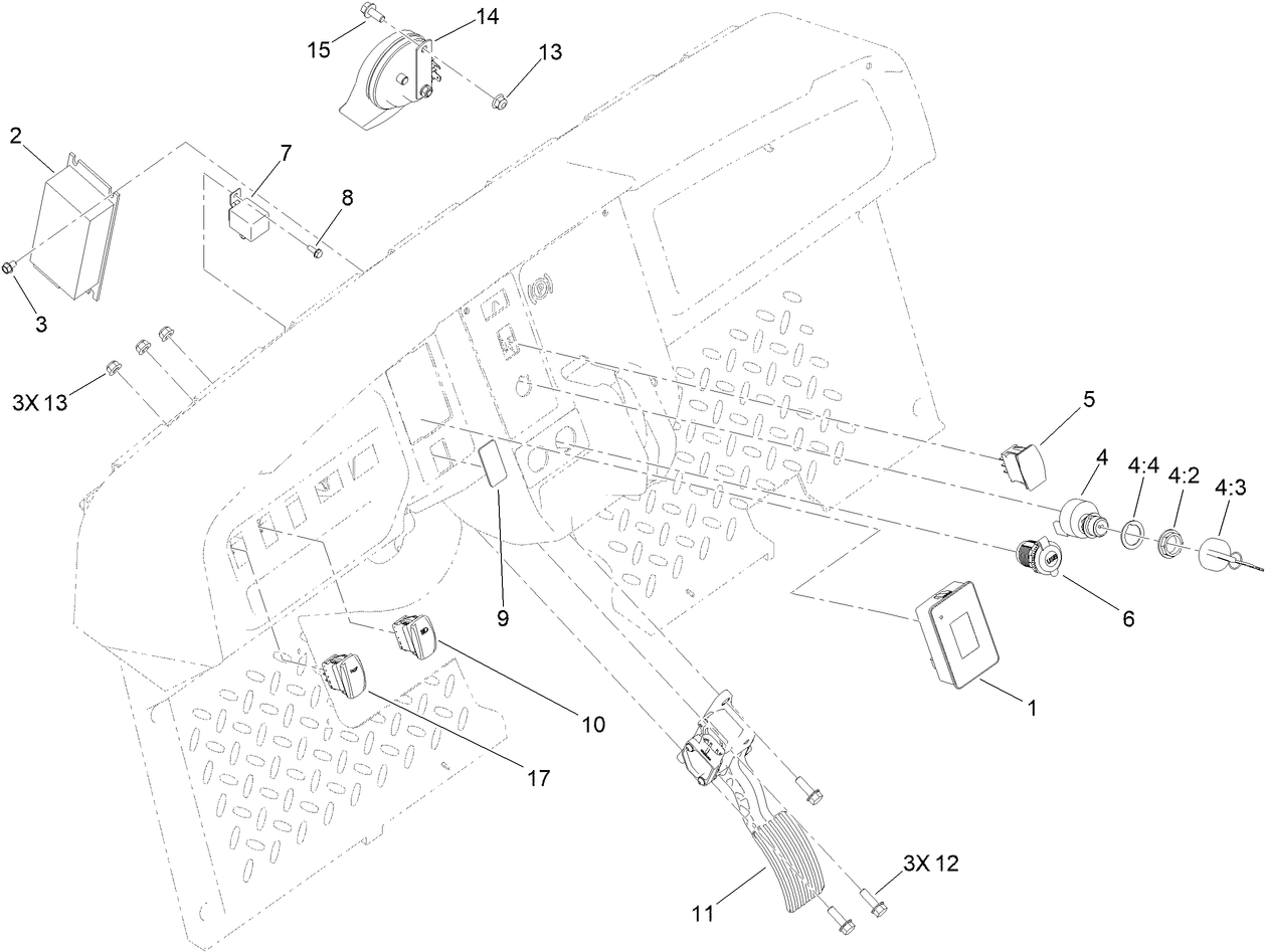Accelerator Pedal and Horn Assembly