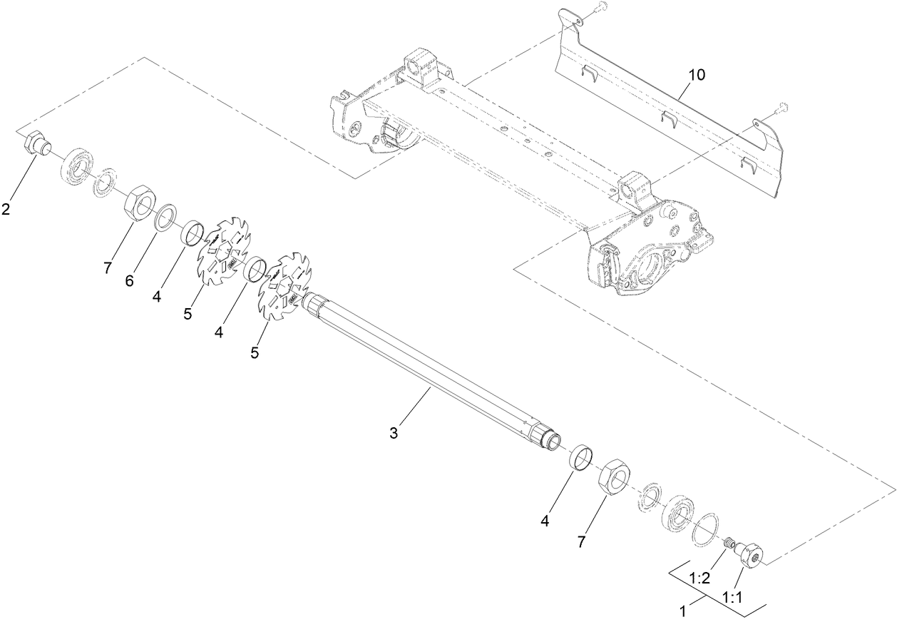Dethatcher Reel and Drive Assembly