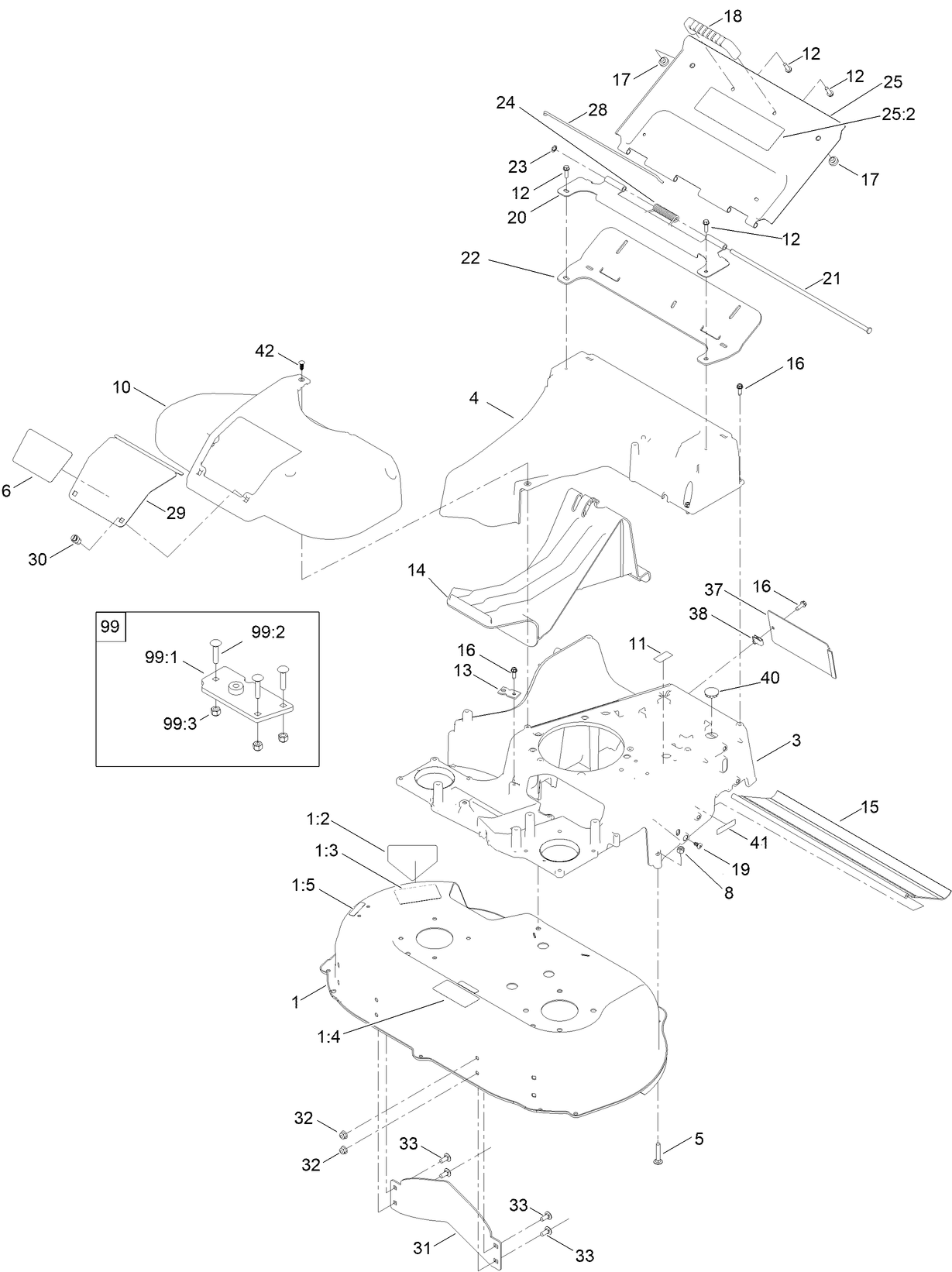 Deck, Frame and Chute Assembly